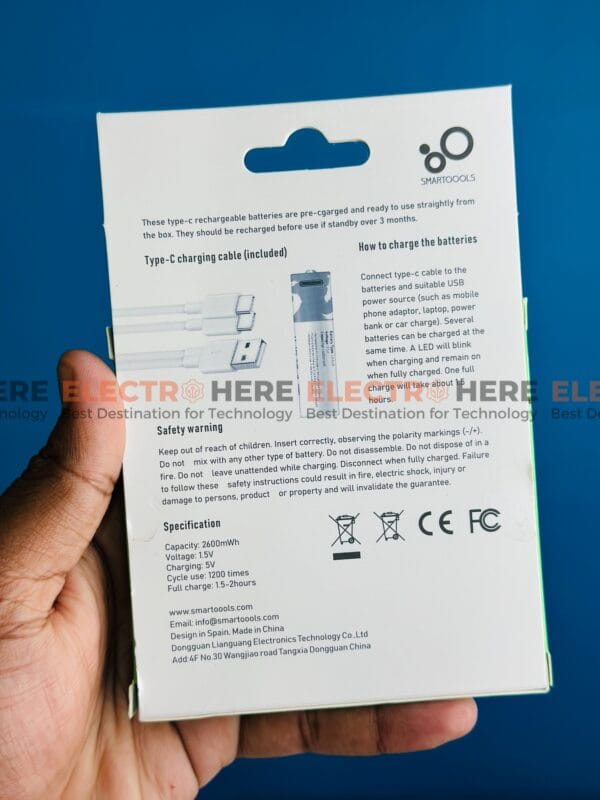 SmarToools AA 1.5V 2600mWh Rechargeable Battery - Image 4