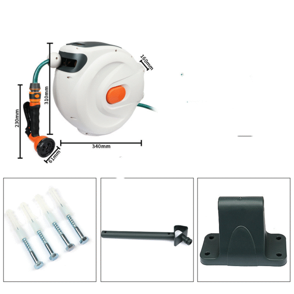 Retractable Garden Hose Reel Free Standing Wall Mount - Image 3