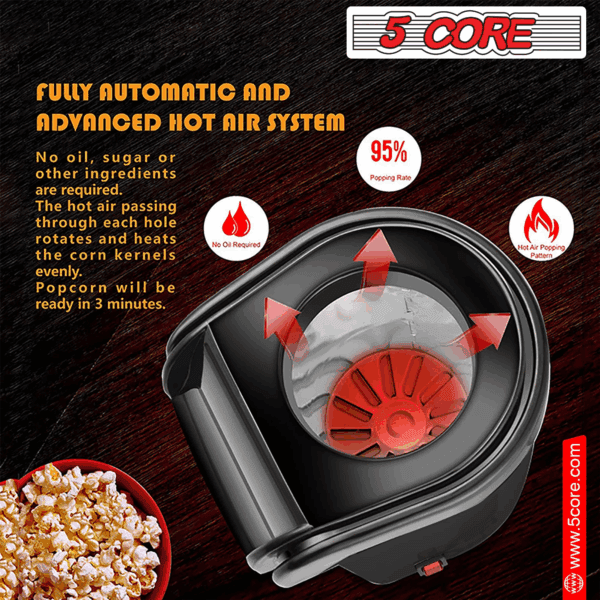 Home Popcorn Machine Healthy Hot Air Oil-Free Popcorn - Image 4