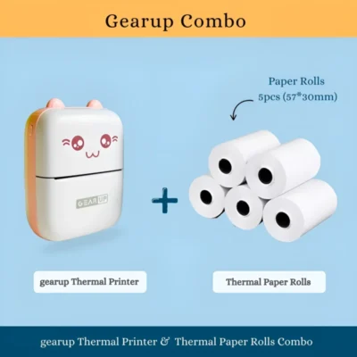 GearUP mini Printer + 5 pis Paper roll Combo